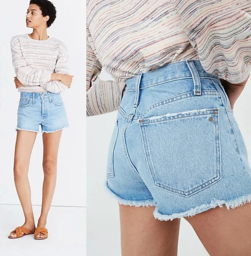 Madewell Relaxed Denim Shorts 33 Cutoff Jean Jorts Style AJ242 - Picture 1 of 14